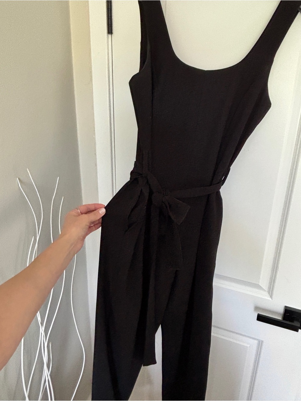 MICHAEL Michael Kors Black Jersey Jumpsuit with Bow Detail